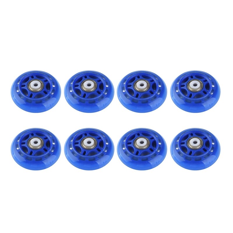 8Stck 70MM Blinkende Rollschuhe Rad Inline LED Schiebe skaten Rad Netz Ader Lagerbier PU Rad