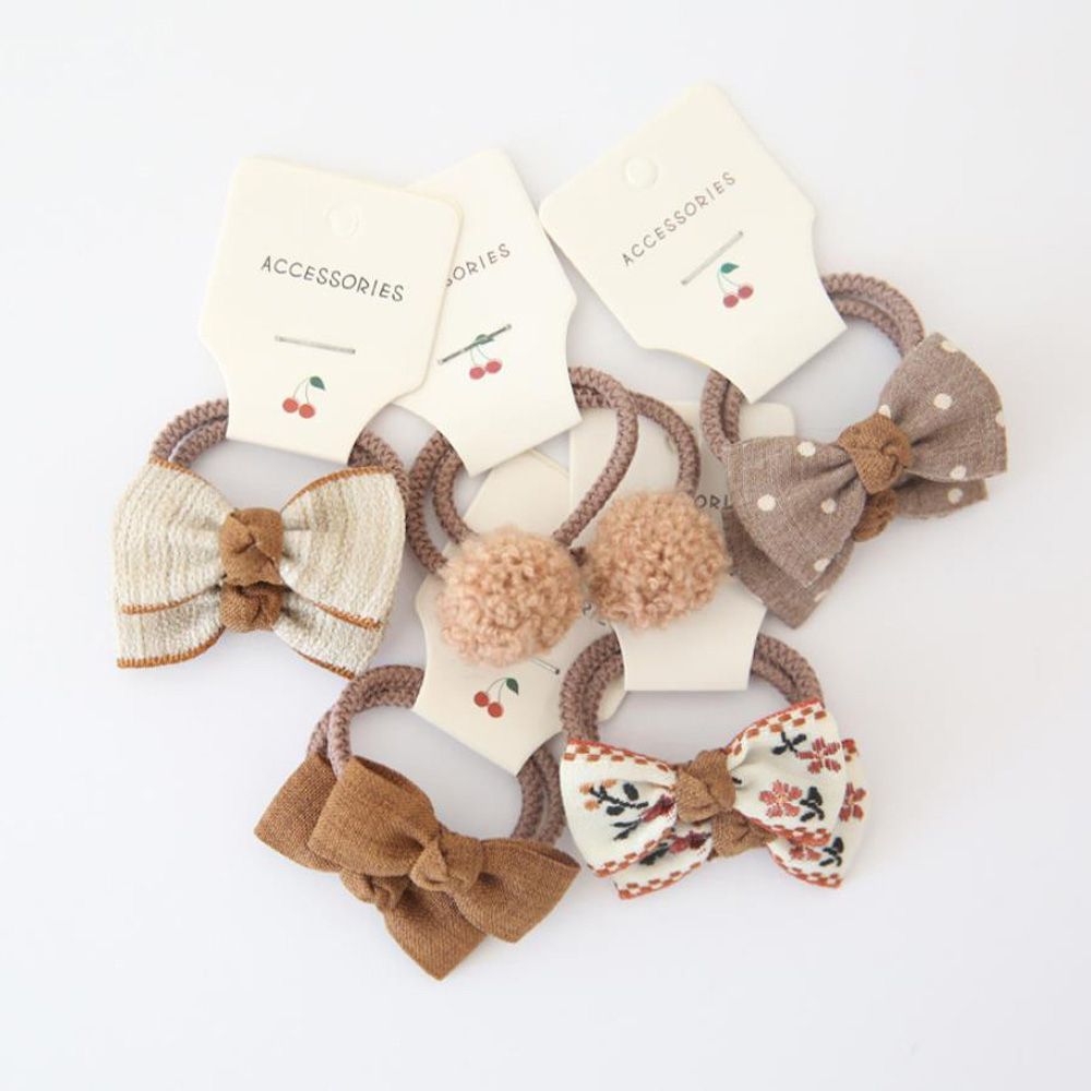 Cinta de goma elástica con lazo para niña y niño, lazos para el pelo de princesa, accesorios para el cabello de flores, Bola de felpa pequeña, 10 piezas