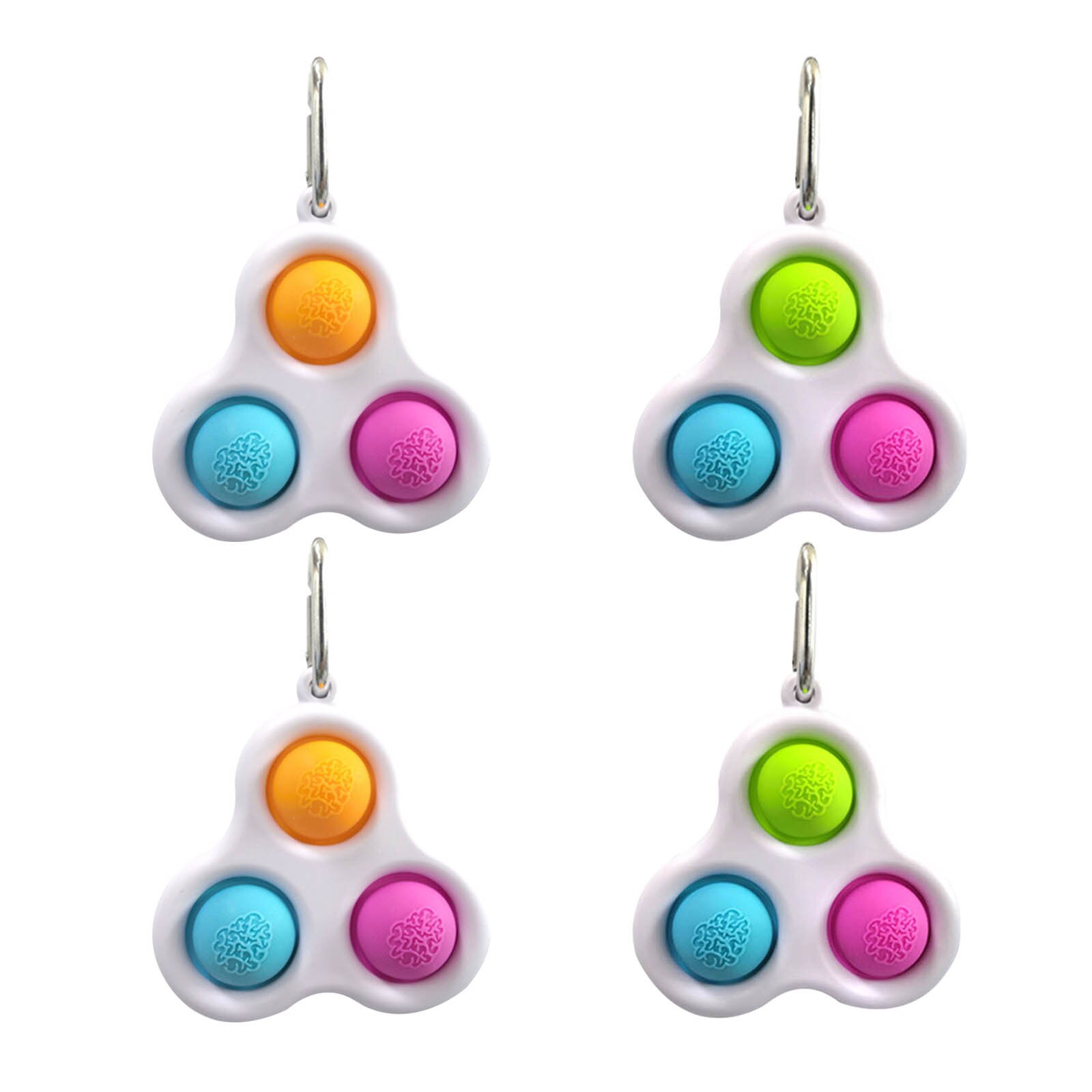 Montessori Fidget Toy Baby Early Education Finger Exercise Reliever Toys Push Keyring Montessori Fidget Toys For Adult D08: L