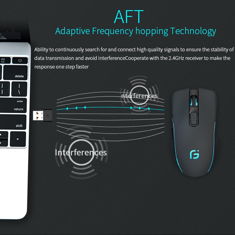 Kuwfi drahtlose Maus Bluetooth 4,0 wiederauf ladbare Maus 2,4 GHz Computer leise LED hintergrund beleuchtete ergonomische Gaming-Pause für Laptop-PC