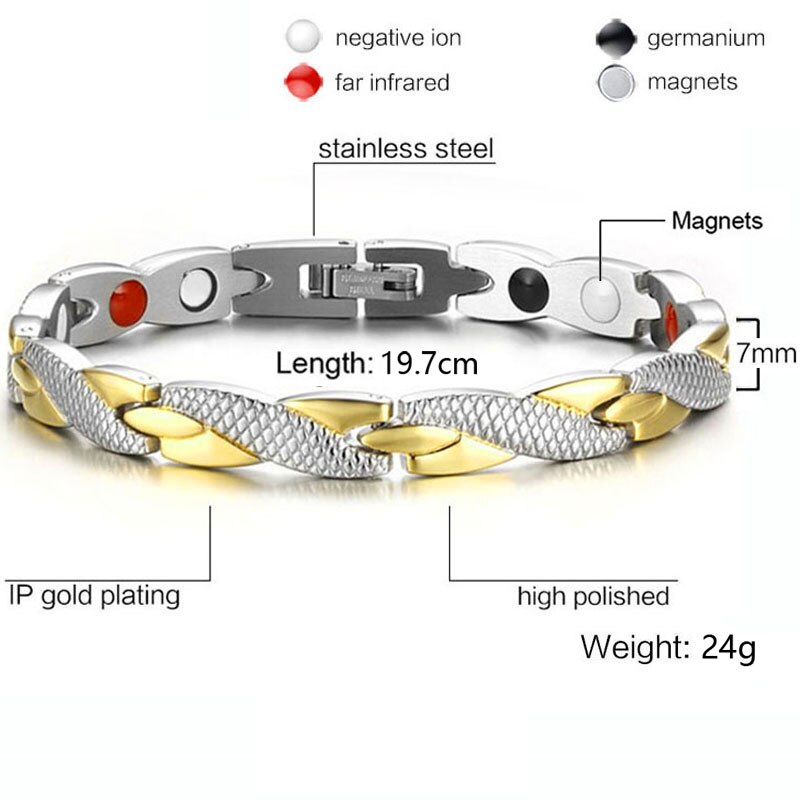 Twisted Gezonde Magnetische Armband Voor Vrouwen Power Therapie Magneten Magnetiet Armbanden Bangles Mannen Gezondheidszorg Sieraden