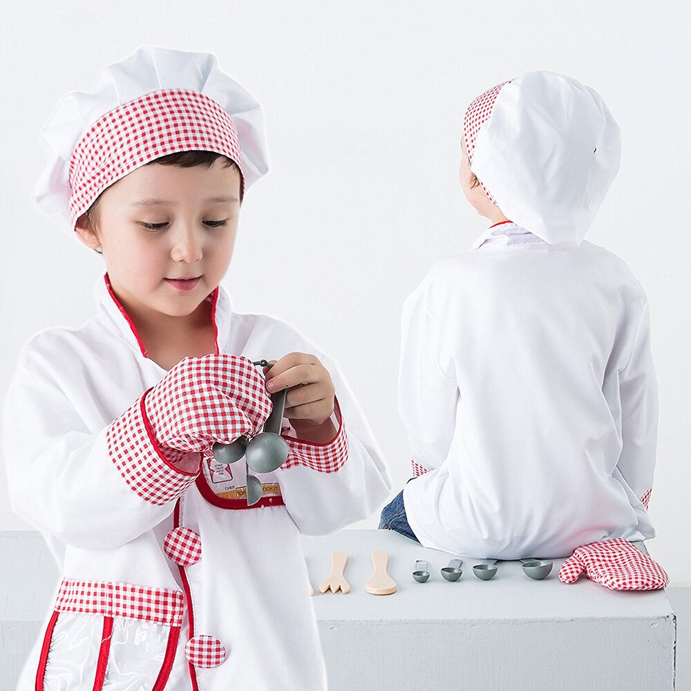 iPlay, iLearn Chef Role Play Costume, Kids Cooking Dress up Clothes for 3, 4, 5, 6, 7 Year Old Kids