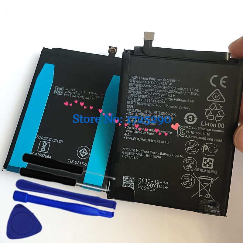 HB405979ECW 3020 Mah Batterij Voor Huawei Y6 Y6 Pro ) MRD-LX1 LX2 MRD-L21 L22 MRD-L21A Batterij + Gereedschap