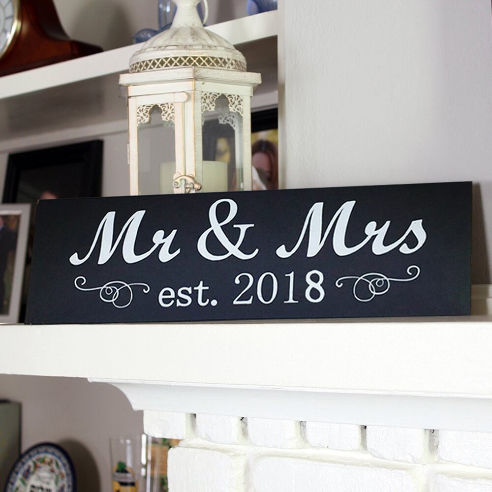 Mr and Mrs Sign Wood Sweetheart Table Wall Decorat... – Grandado