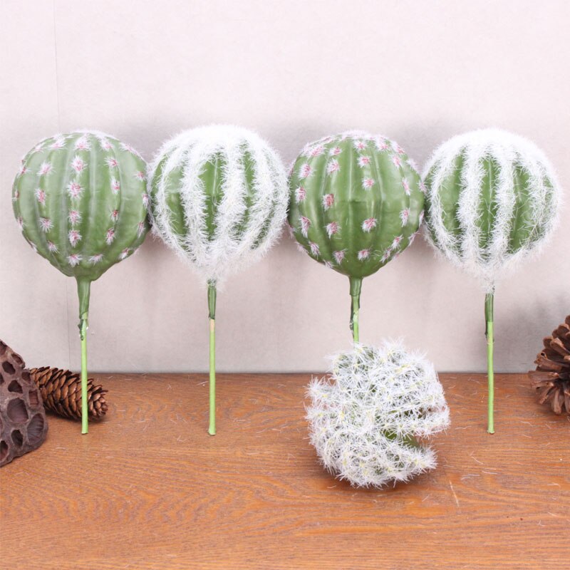 Accesorios para cabeza de flores y plantas artificiales tropicales, Bola de cactus de simulación de plástico, decoración para el hogar, plantas de cactus y carne en maceta