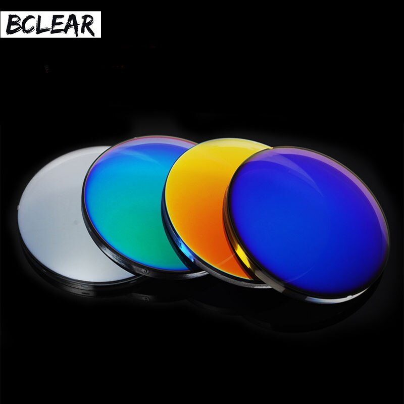 BCLEAR 1.56 Colorful Polarized UV400 Mirror Reflective Sunglasses Prescription Lenses Driving Myopia Sunglasses