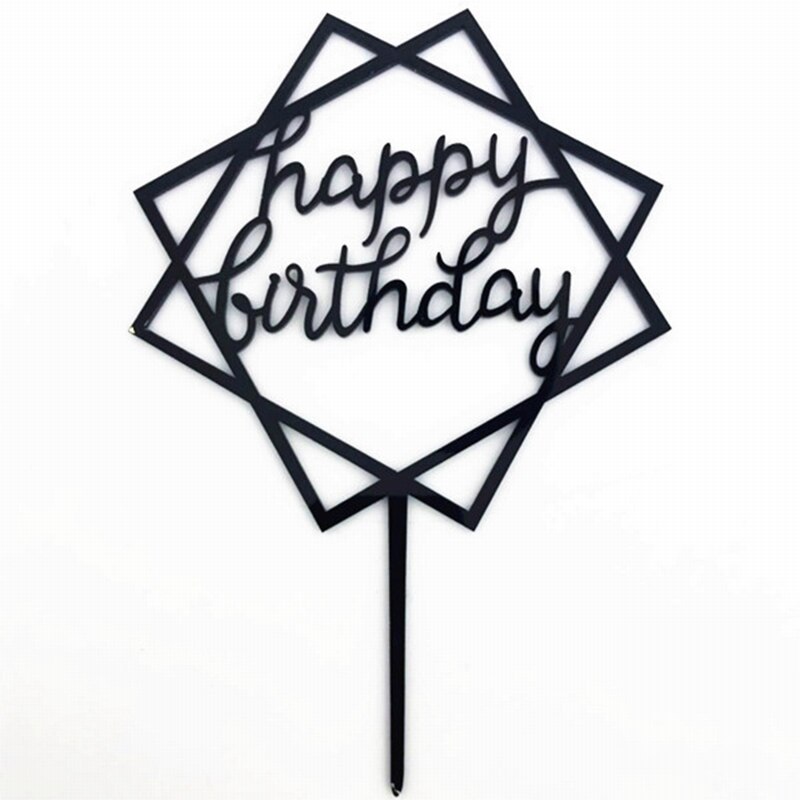 Happy Birthday Cake Topper Acrylic Letter Cake Toppers Party Supplies Happy Birthday Black Cake Decorations Boy for party: 04