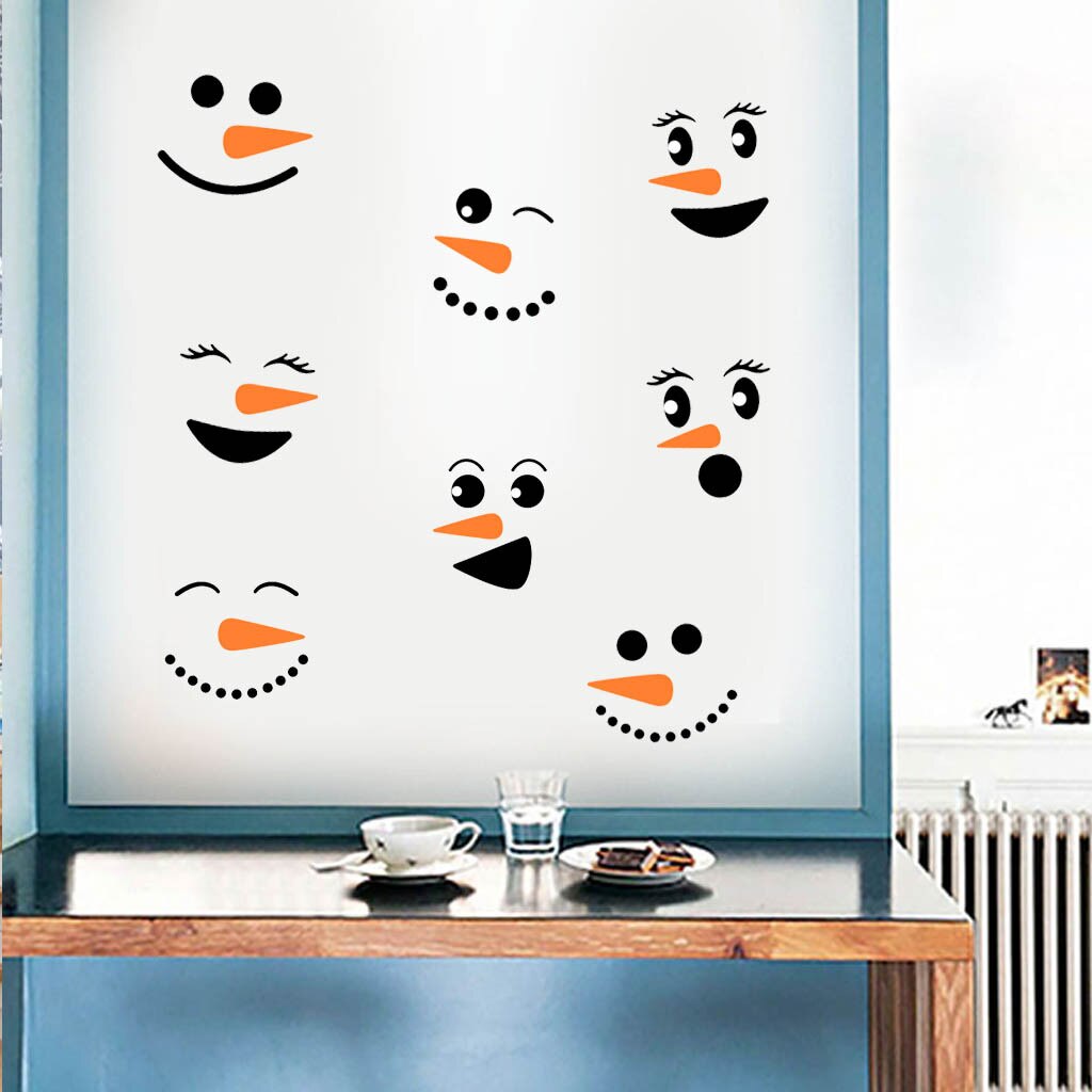 1Set cartoon pictures Electrostatic Sticker Glass Window Kids Room Home Decoration Christmas Wall Stickers Decal Wallpaper #W