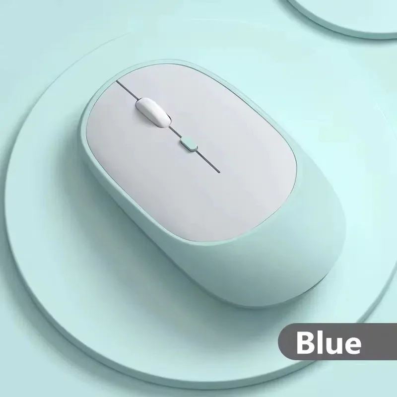 Wireless Mouse Bluetooth USB Silent Mice Adjustable DPI Ergonomic Rechargeable Gaming Mouse For Xiaomi Tablet: Light Green