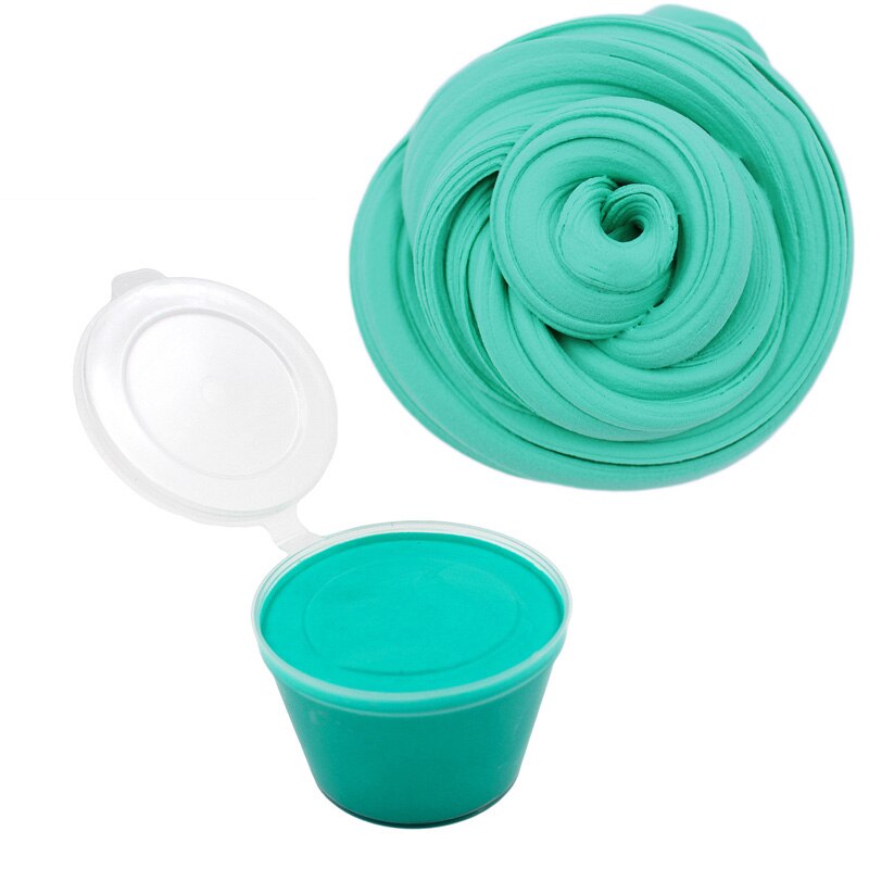 DIY Fluffy Slime Box Supplies Soft Clay Floam Scented Stress Relief Cotton Release Clay Plasticine Toys for children: Dark Green Slime