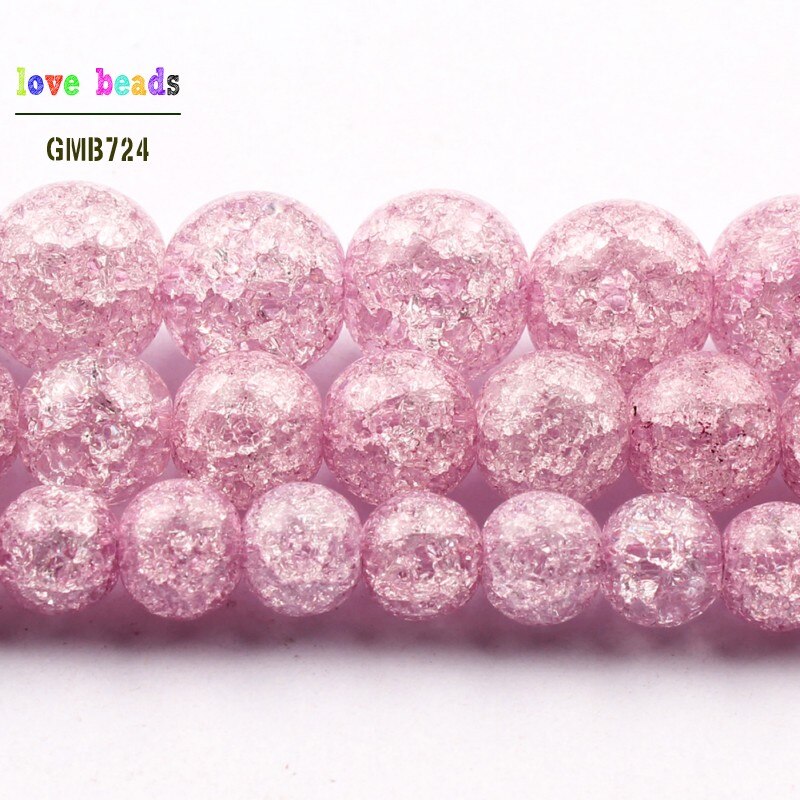 Jasnofioletowy pęknięty kryształ robić wyrobu biżuterii 6 8 10mm liliowy kwarcowy okrągły koraliki Diy bransoletka hurtownia Perles