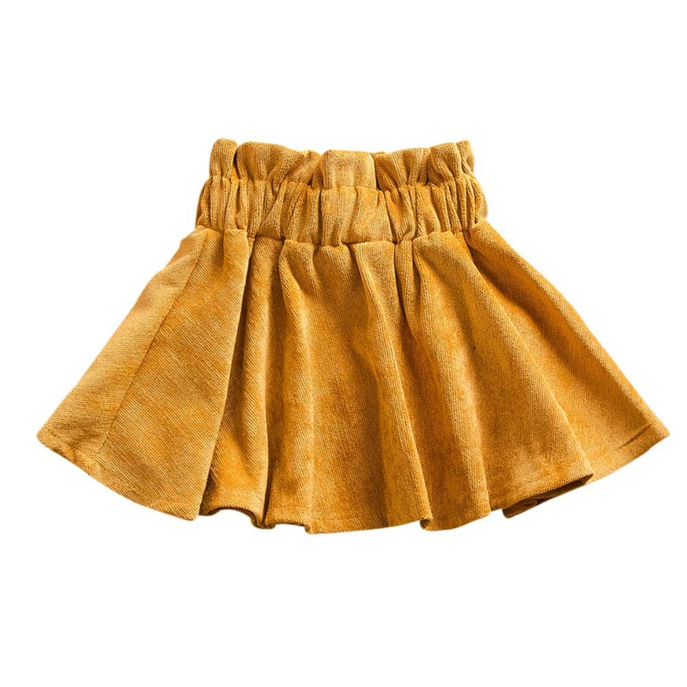 Kids Yellow Skirts Baby Girls Vestidos Solid Color Elastic Waist Short Tutu Skirts Sukienki Summer Summer