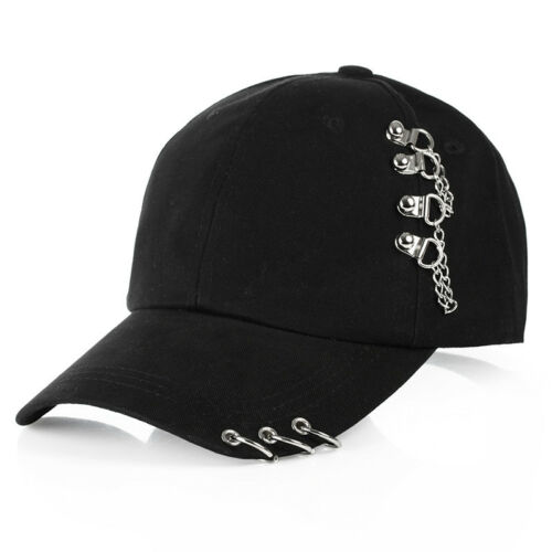 Mode Hoed Cap Baseball Vizieren Vrouwen Mannen Golfbal Zwart Casual Sport Casual Zon Cap Met Ringen: Black