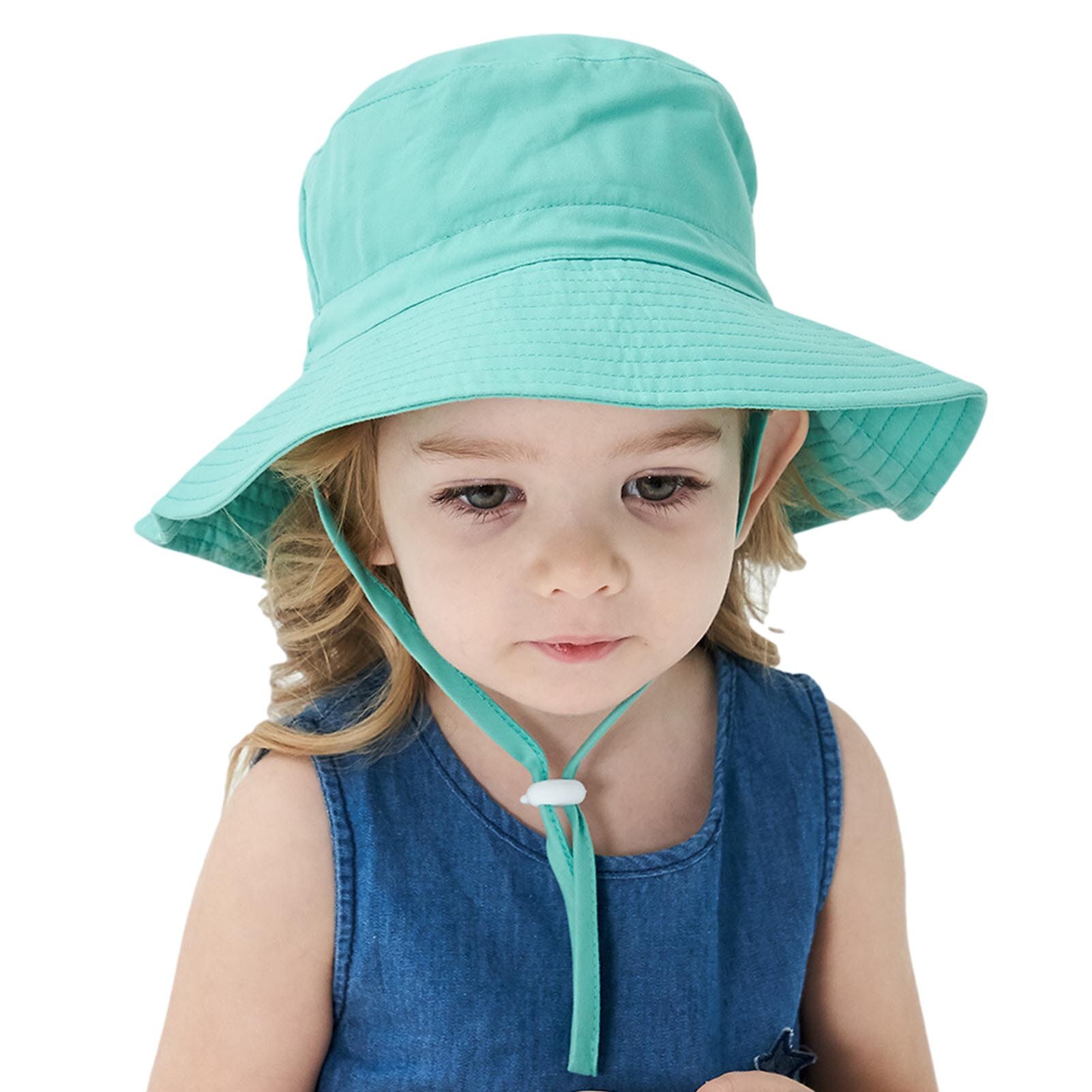 Sun Hat Men And Women Baby Breathable Basin Hat Cute Beach Hat Fisherman Hat Toddler Sun Protection Wide Brim Summer Cap: Green / S