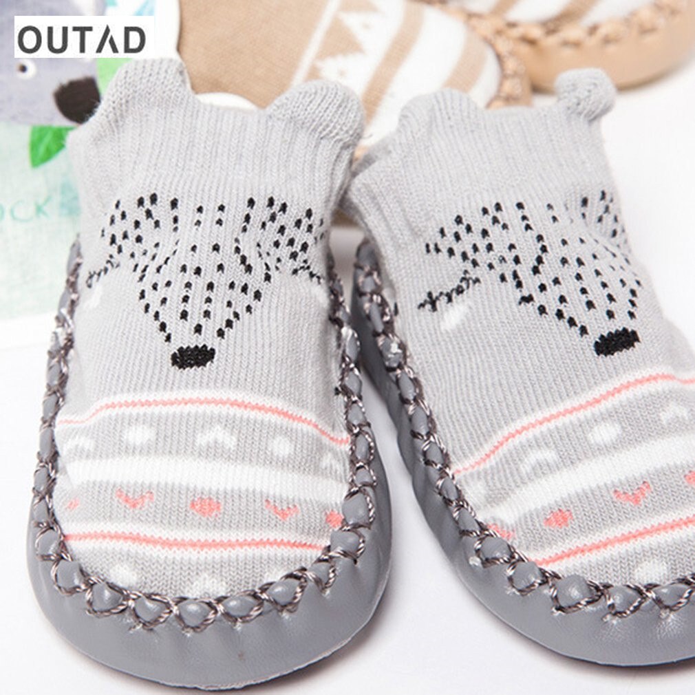 OUTAD Baby Socks Shoes With Rubber Soles Infant Sock Hotborn Autumn Winter Children Floor Socks Shoes Anti Slip Soft Sole Socks