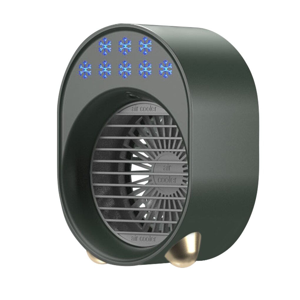 Fan 3W USB Water Cooling Fan with LED Light Summer Cooler Home Office Desktop Cooling Tool: green