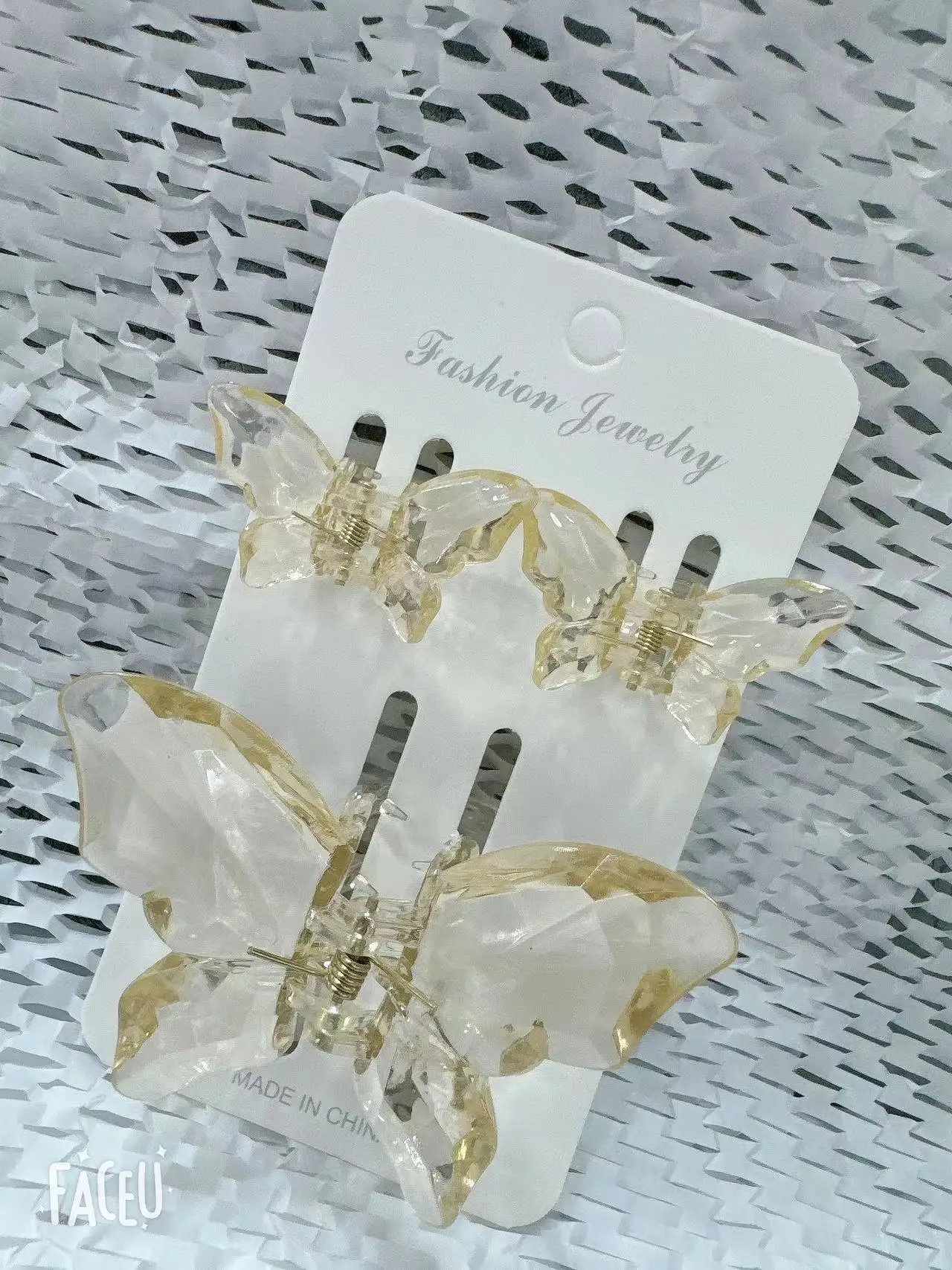 Horquilla de cola de caballo de hada multicolor de estilo coreano, diadema para el pelo, clip de mariposa, accesorios para el cabello femenino de Súper Hada: Caqui oscuro