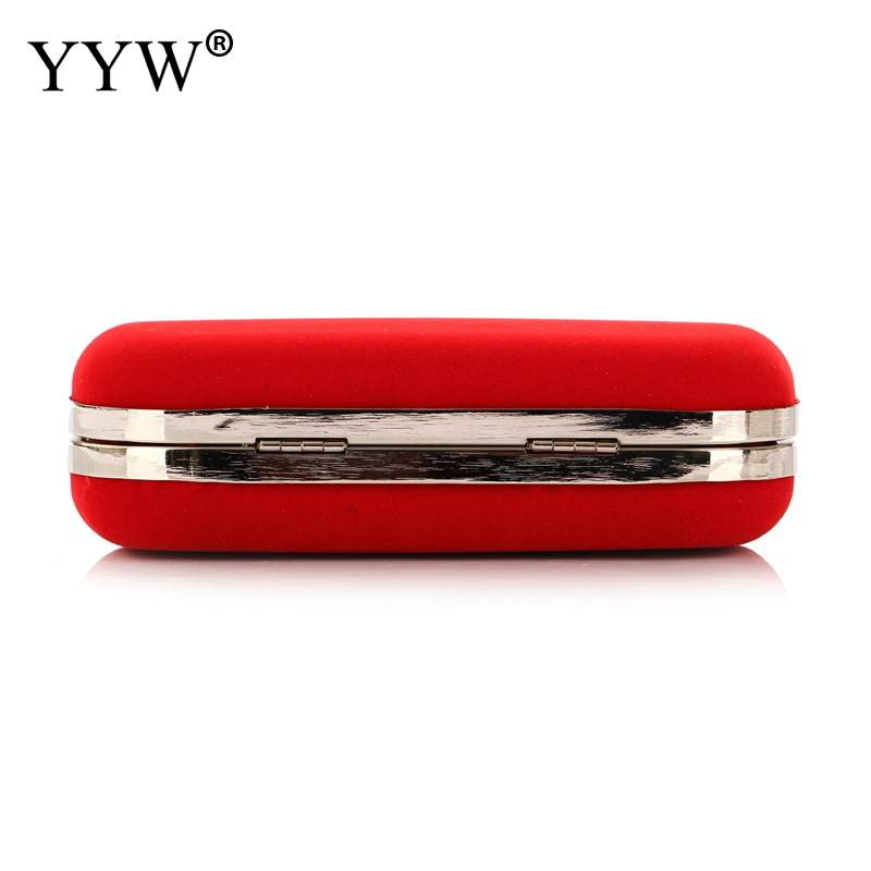 Red Women Clutch Evening Bag Purse With Detachable Chain Handbag Wedding Cocktail Party Velvet Clutches Prom Wedding Shoulder