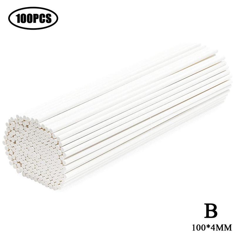Plastic Stick Lollipop Cake Paper Stick Cake Pops White Fondant DIY Sugar Tool Mold Sticks Craft Sucker Baking X0E9: B