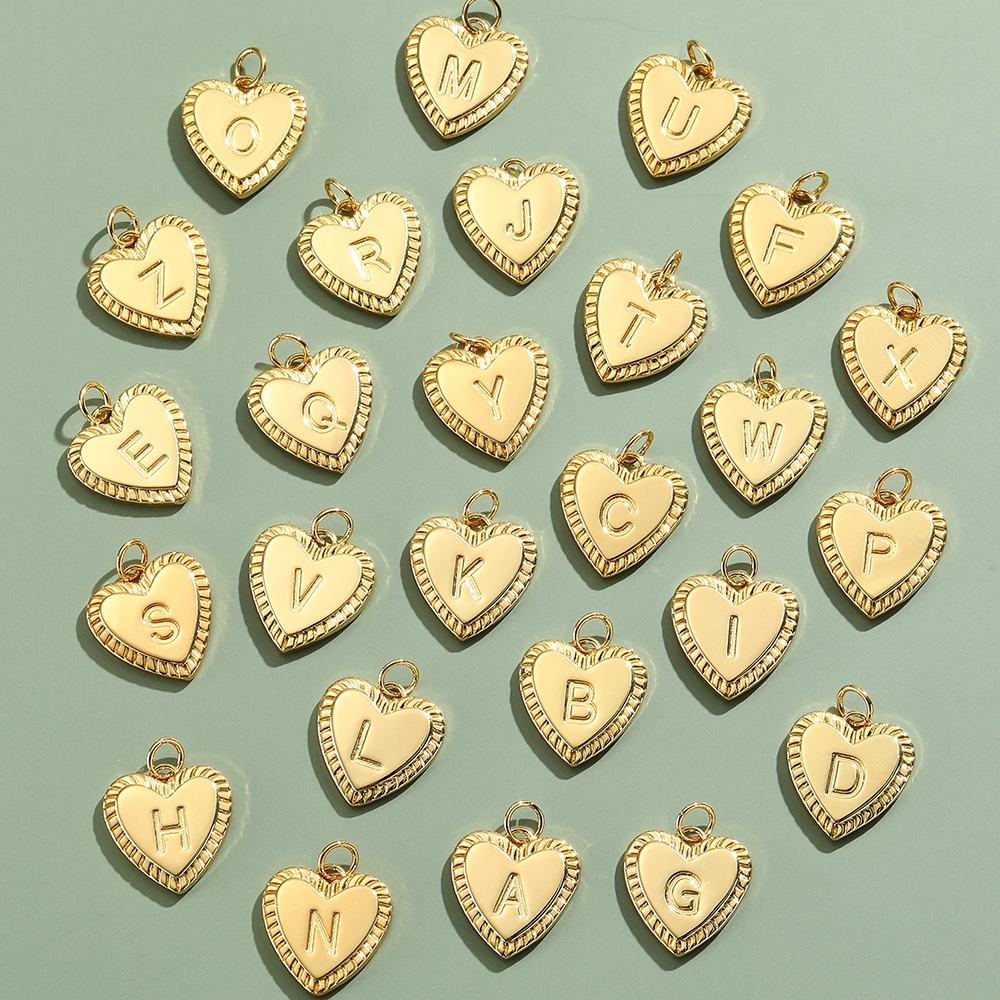 26 ciondoli con nome dell'alfabeto con lettere per la creazione di gioielli, accessori per braccialetti, collane, orecchini fai da te, colore oro reale