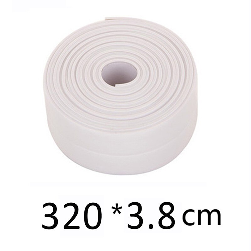 Decorative Caulk Strip Self-Adhesive Sealing Tape Anti-Mildew Waterproof Edge Protector for Bath Shower Floor Kitchen Stove Sink: white 3.8cm