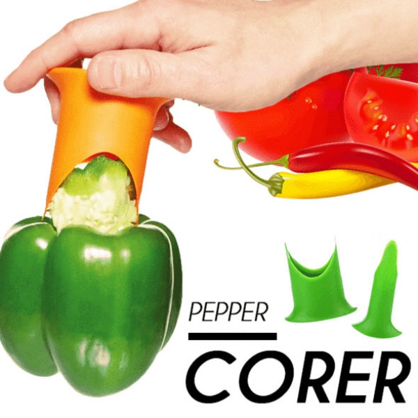 2 Stks/set Peper Corer Fruit Groente Core Remover Gereedschap Keuken Gadgets