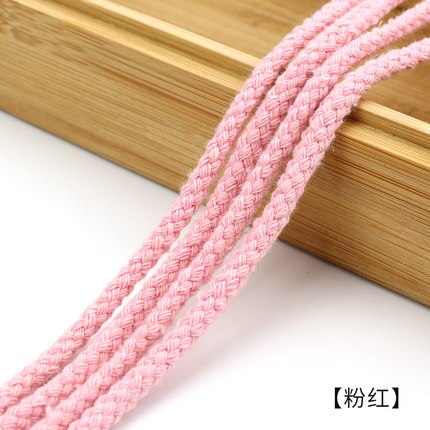 5mm Katoenen Touw Craft Decoratieve Twisted Cord Touw voor Handgemaakte Decoratie DIY Lanyard Ficelles Couleurs Draad Koord 5yards: light pink