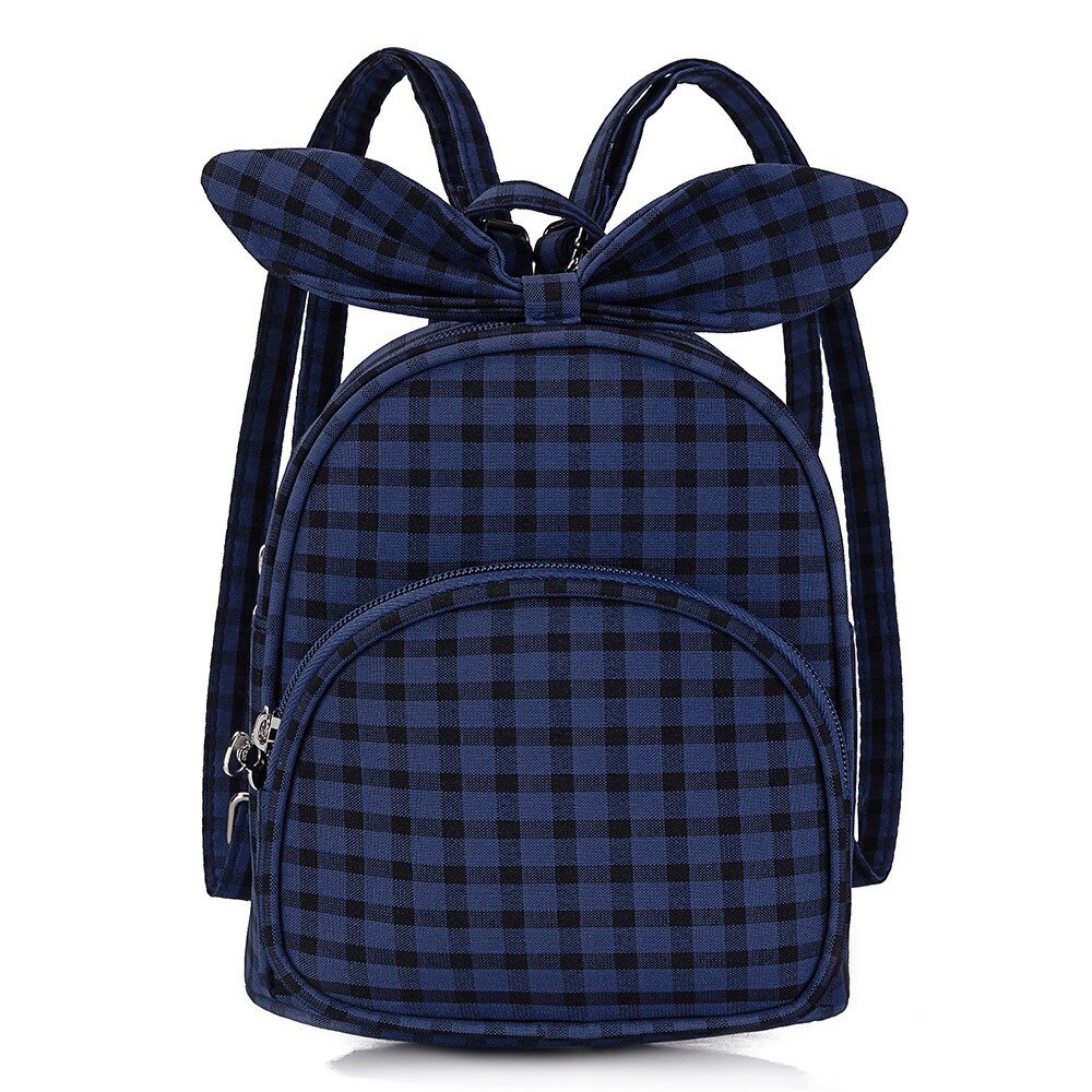 Geruite kindertassen mochila escolar infantis schooltassen kind mooie konijnenoren tas rugzak voor kinderen rugzak mini: Blauw