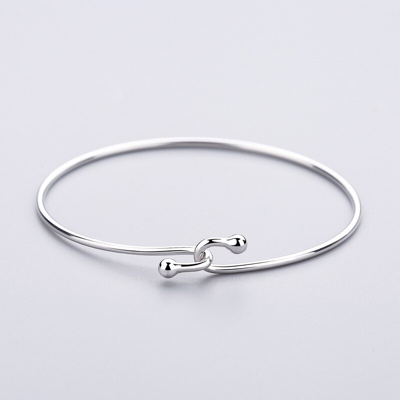 INZATT Minimalist Geometric Round Clean surface Bracelet Real 925 Sterling Silver Fine Jewelry For Women Anniversary Accessories