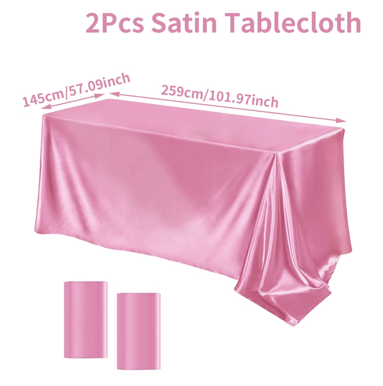 Nappe rectangulaire en Satin, brillante, lisse, blanc, rose, couleur unie, fournitures de fête de mariage, décors de Table