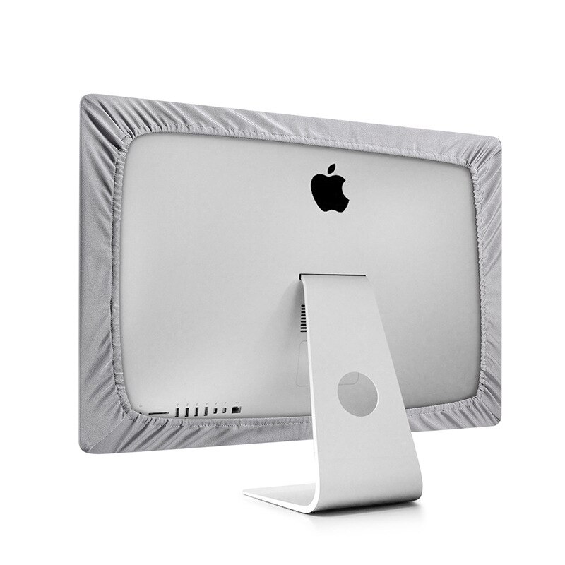 Silver Polyester stretch Computer Monitor Dust Cover Protector with Inner Soft Lining for Apple iMac LCD Screen Mouse Dust Cover