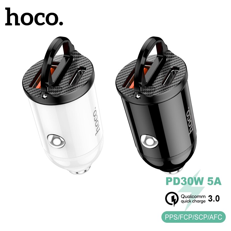 Hoco PD30W QC3.0 Auto Lader Snel Opladen Voor Iphone 13 12Pro Max Pd Type C Lader Voor Samsung S20 S21 a51 Pd 4.8A Autolader