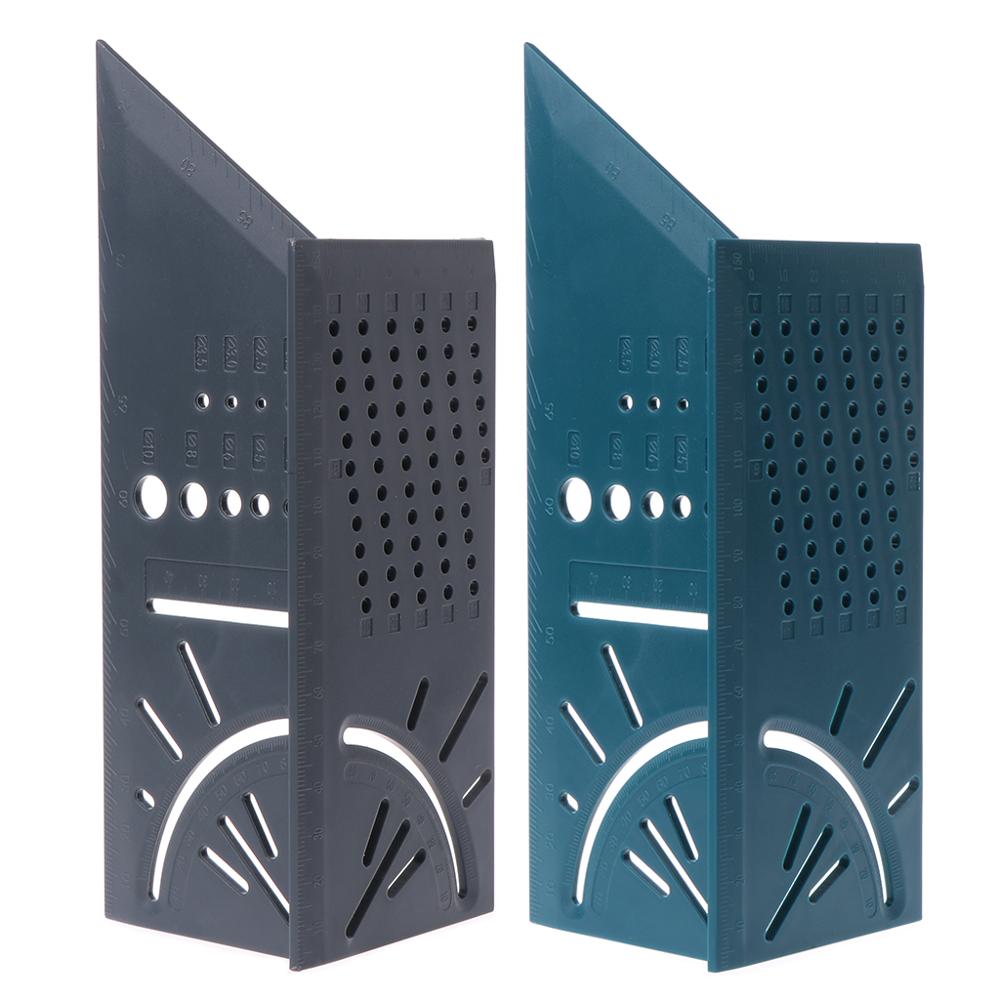 Rapporteur d'angle carré multifonctionnel 3D 90 degrés, travail du bois en plastique, rapporteur d'angle au-dessus de la règle de type T