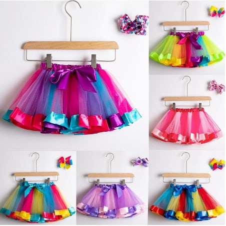 Tutu rok babymeisje rokken 1 to 8 jaar prinses pettiskirt feest dans regenboog tule rokken meisjeskleding kinderkleding