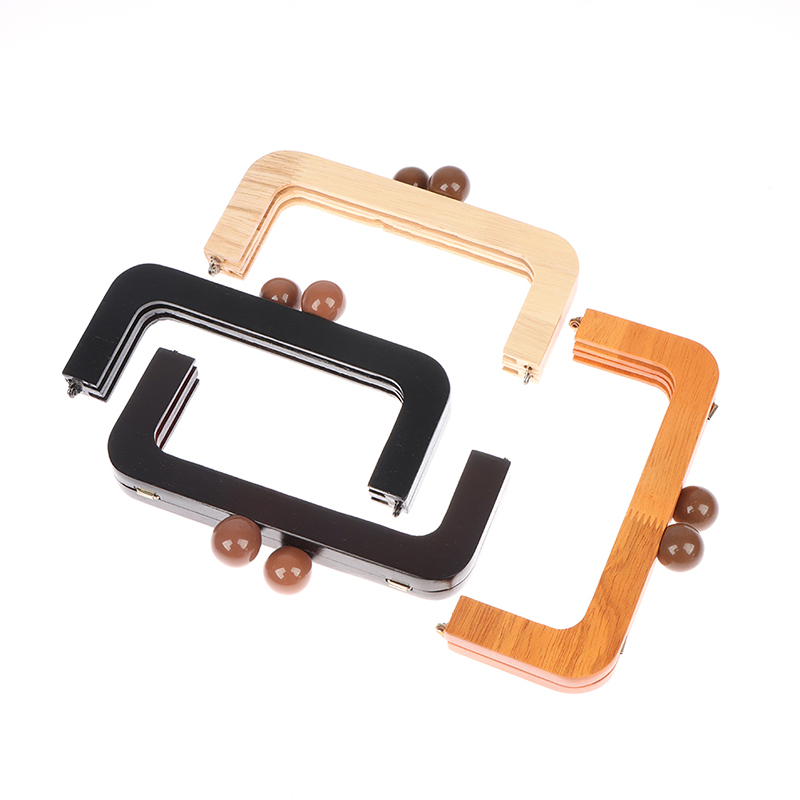 1einstellen 20X8cm Tasche Rahmen Holz Griff Holz Beutel Verschluss Kuss Schließe Geldbörse Rahmen sperren Schnallen DIY Zubehör Für Handtaschen
