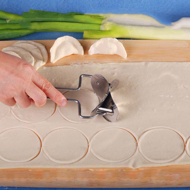 Rvs Deeg Druk Dumpling Maker Mould Pie Ravioli Koken Pastry Gereedschap Cirkel Bol Wraper Cutter Maken