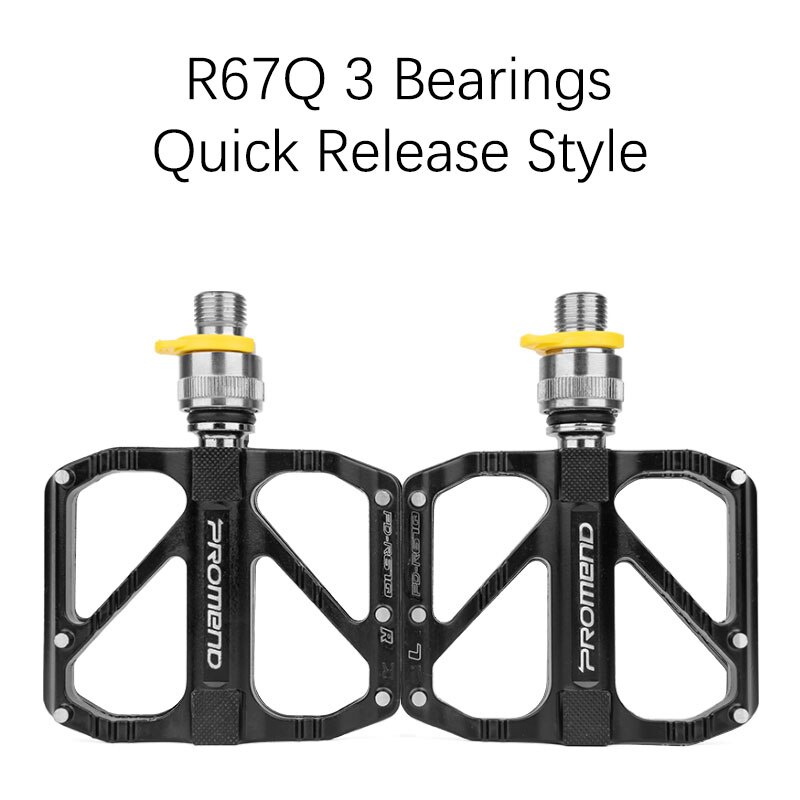 Promend Bike Pedal Quick Release 3 Bearing MTB Pedal Aluminum Metal Body Smooth Lubricate road Bike Pedal R67 wellgo xpedo qrd2: QRD- 3 bearing