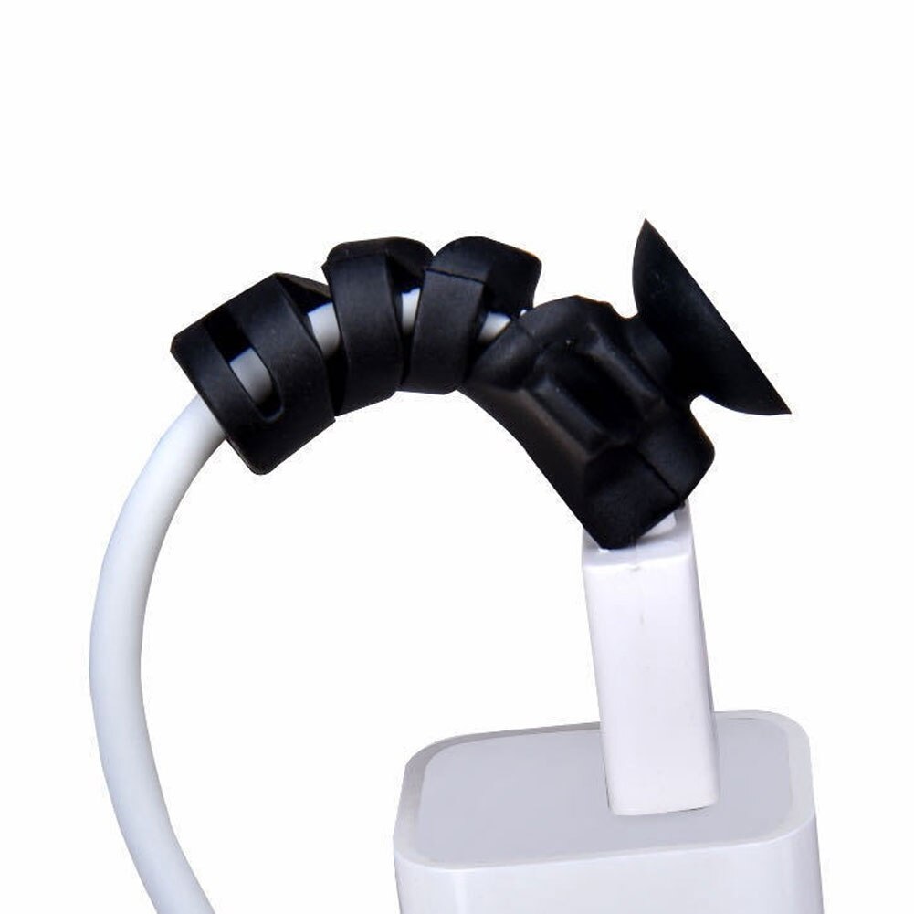8Pcs Suction Cup Cable Protective Cover Universal Spiral Data Protective Cover for Apple Android Phone Original Charging Cable