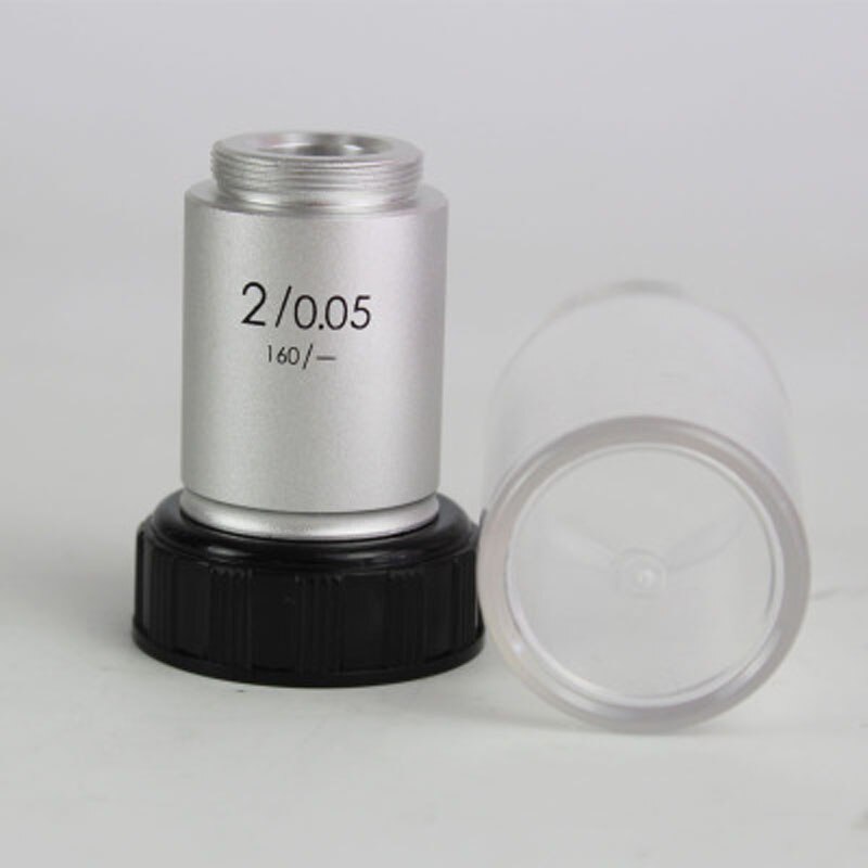 2x 195 Lab Educational Biological Microscope Achromatic Objective Lens 2X Optical Lens with Standard RMS Thread 20.2mm