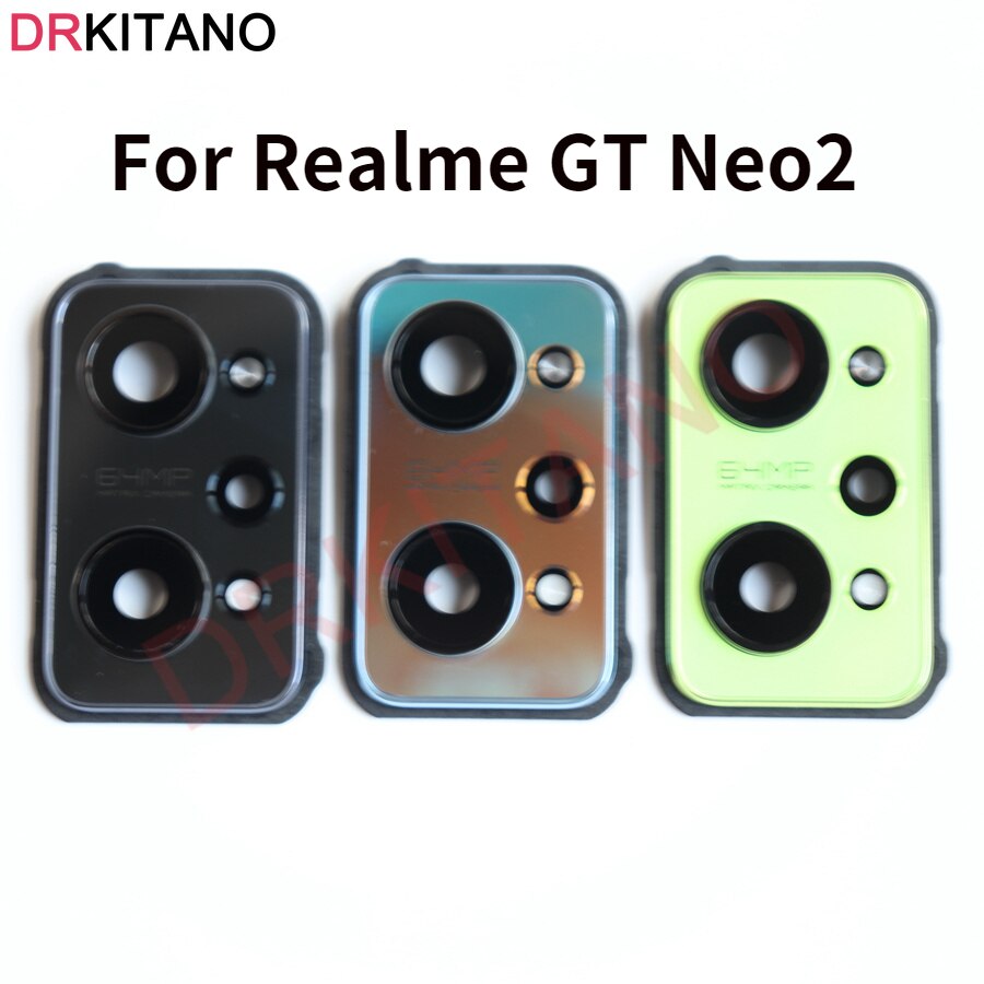 Rear Back Camera Lens Glas Voor Realme Gt Neo2 Neo 2 Camera Glas Lens Cover + Camera Frame houder Neo2 Vervanging