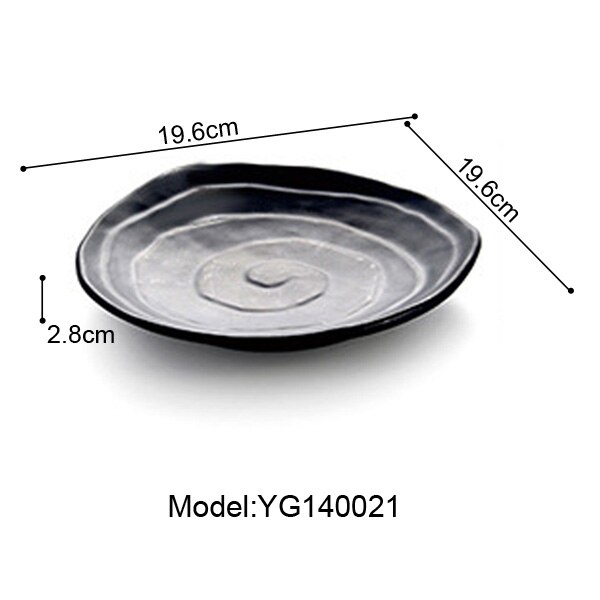 A5 mélamine vaisselle assiette à dîner assiette Larregular plat à soupe avec bouche mélamine porcelaine Imitation vaisselle assiette à rôtir: YG140021