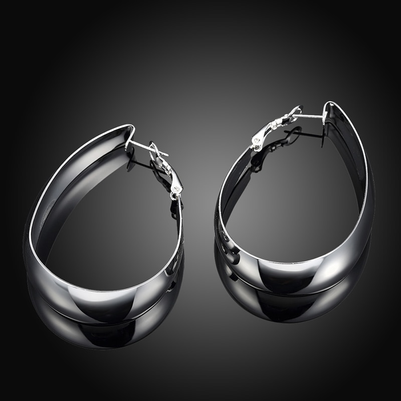 925 Silver Jewelry U Shaped Hoop Earrings For Women Jewelry Best