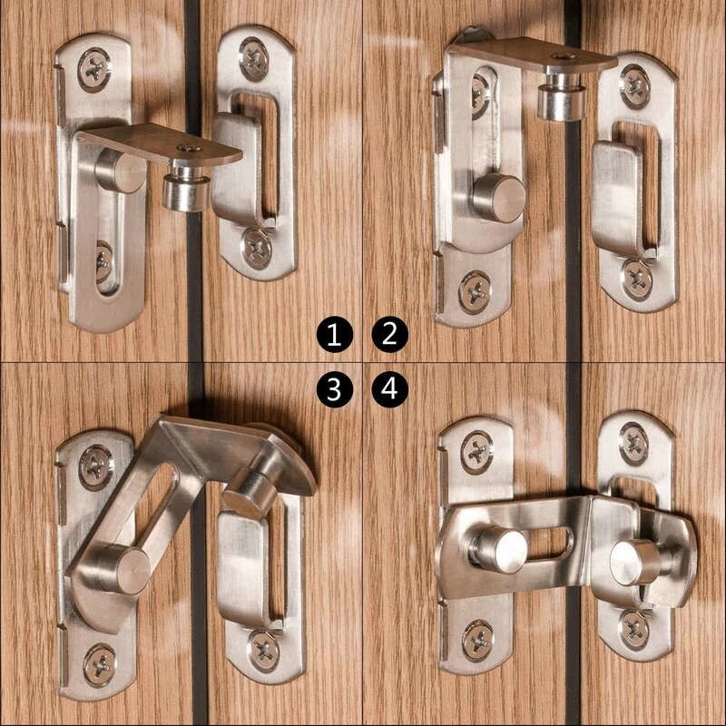 90 Degree Right Angle Door Latch Hasp Barrel Bolt with Screws for Doors Buckle Bolt Sliding Lock 5Pcs