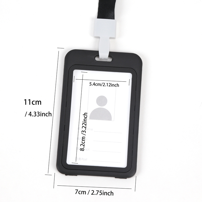 Soporte de tarjeta de identificación de Color de trabajo Unisex, cordón, funda de identificación, doble transparente, exposición de negocios, correa para colgar en el cuello
