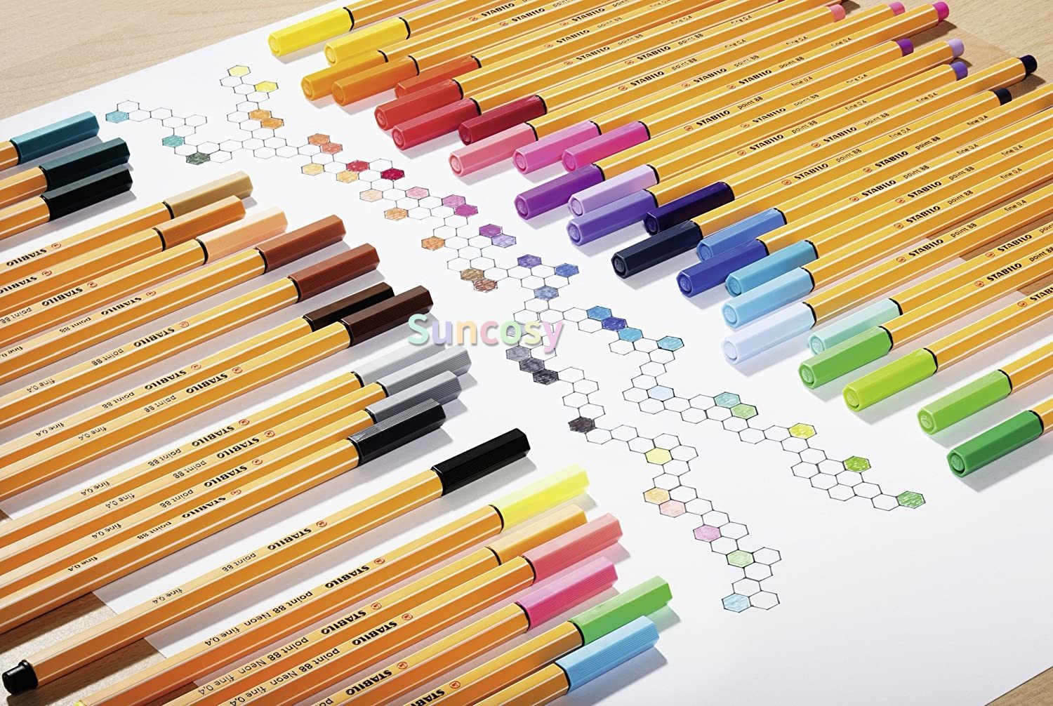 Stabilo Point 88 Fineliner Pens, 0.4 mm - 5-Color Neon Wallet Set