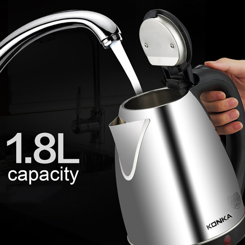 1.8L Stainless Steel Electric Water Kettle High Power Electric Kettle With Safety Auto-off Function Quick Electric Boiling Pot