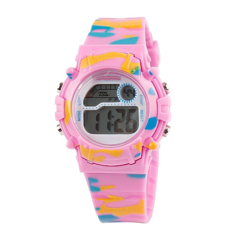 Reloj de correa para niños y niñas, deportivo, resistente al agua, multifunción, LED, Flash Digital colorido,: 01