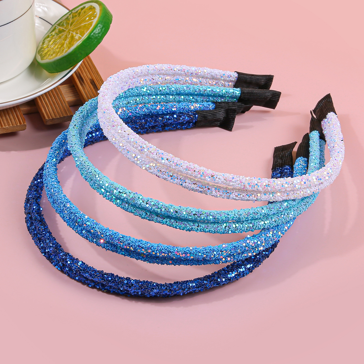 4 STKS Leuke Meisjes Hoofdbanden Sparkly Haarbanden Meisjes Crystal Glitter Dubbele Hoofdbanden Kids Kinderen Party Decoratie Hoofddeksels: GRIJS