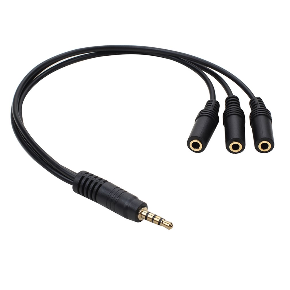 Divisor de auriculares de 3,5mm, extensor de conector Audeo, Cable auxiliar de 1 a 6 puertos, adaptador de Audio de micrófono para auriculares de teléfono, Cable divisor: Negro