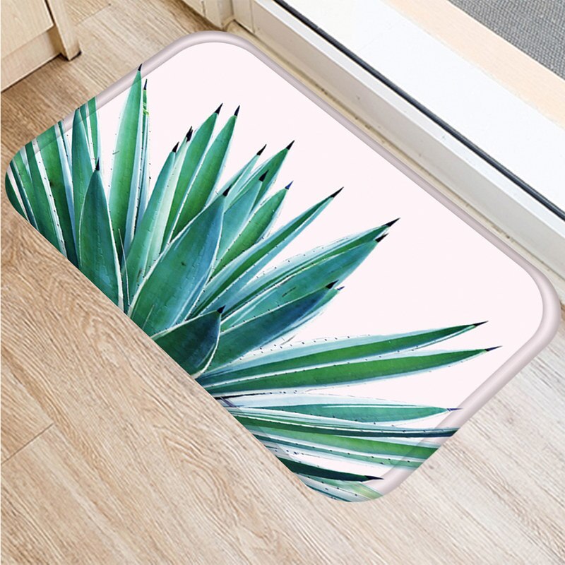 Tropisk monstera mønster køkken indgang 40*60cm dørs måtte koral fløjl tæppe dørmåtte indendørs gulvmåtter skridsikker tæppe 48233: 2dd-48233-006